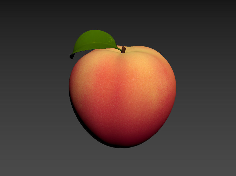 Peach Fruit Low-poly 3D model_9