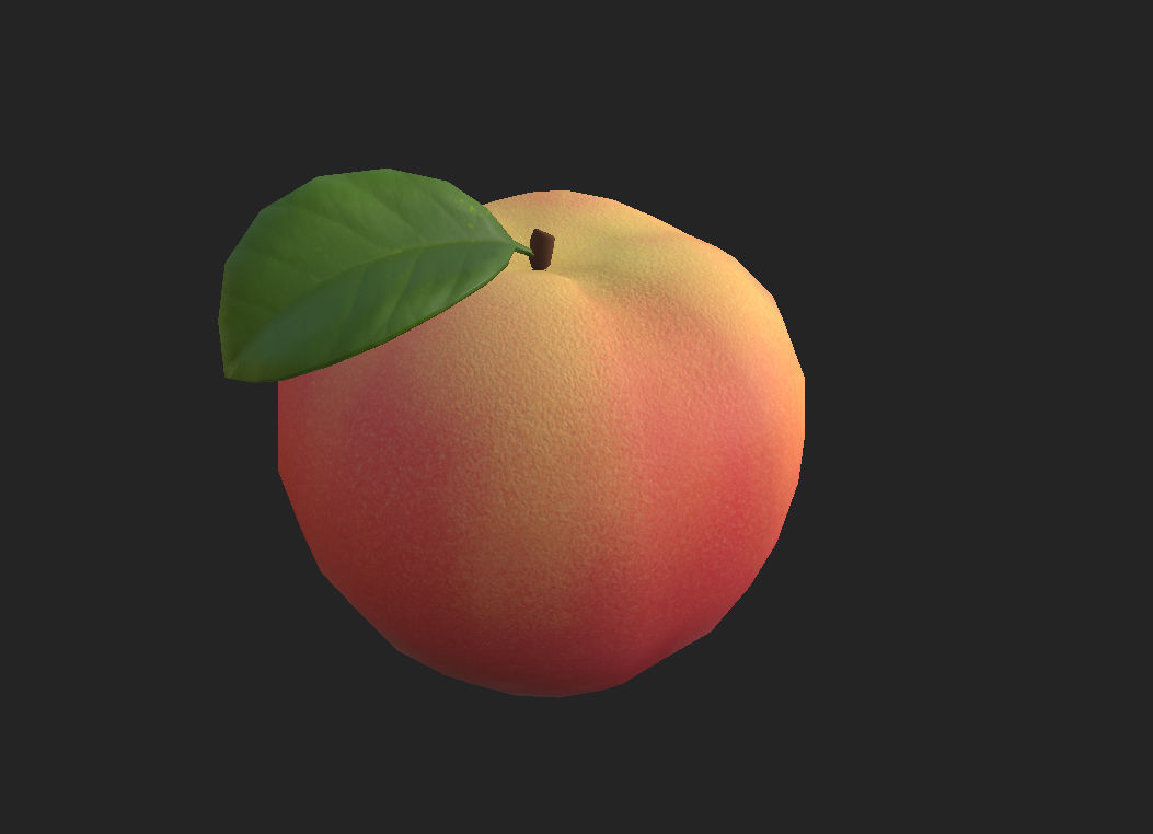 Peach Fruit Low-poly 3D model_7