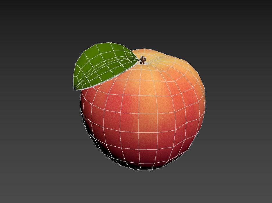 Peach Fruit Low-poly 3D model_11
