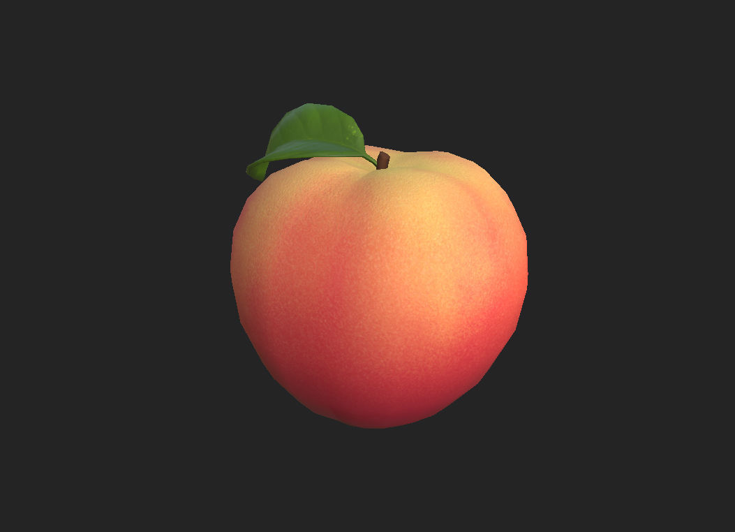 Peach Fruit Low-poly 3D model_4