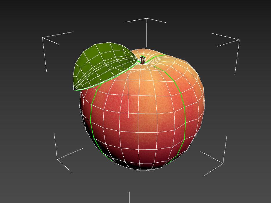 Peach Fruit Low-poly 3D model_12
