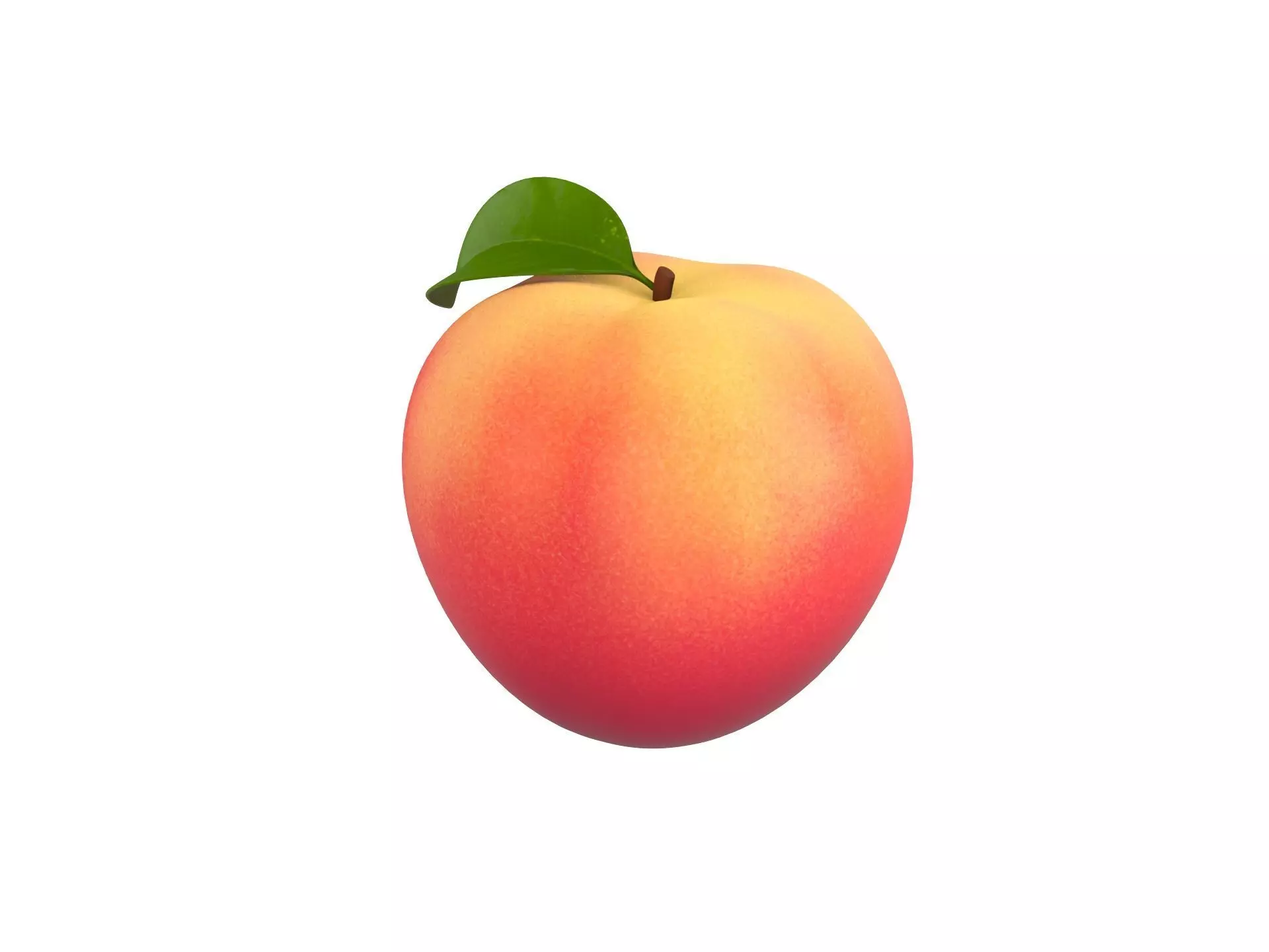 Peach Fruit Low-poly 3D model_0