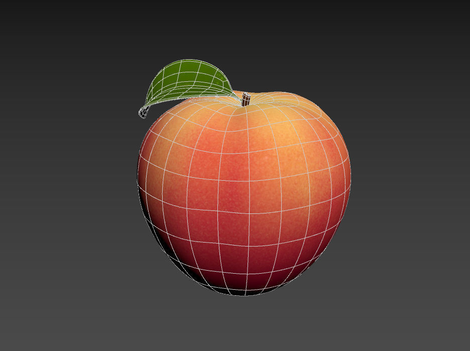 Peach Fruit Low-poly 3D model_10