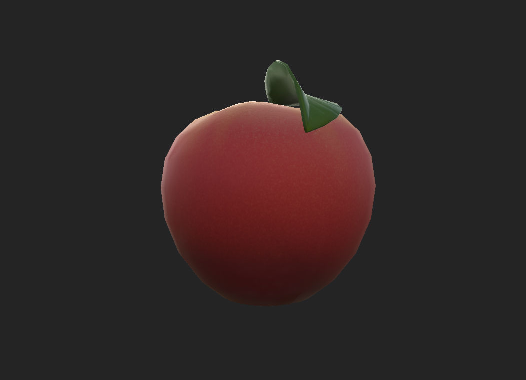 Peach Fruit Low-poly 3D model_8