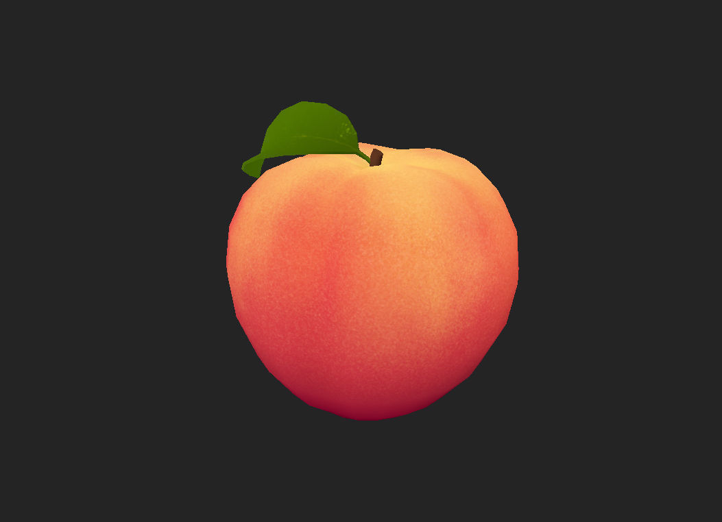 Peach Fruit Low-poly 3D model_5