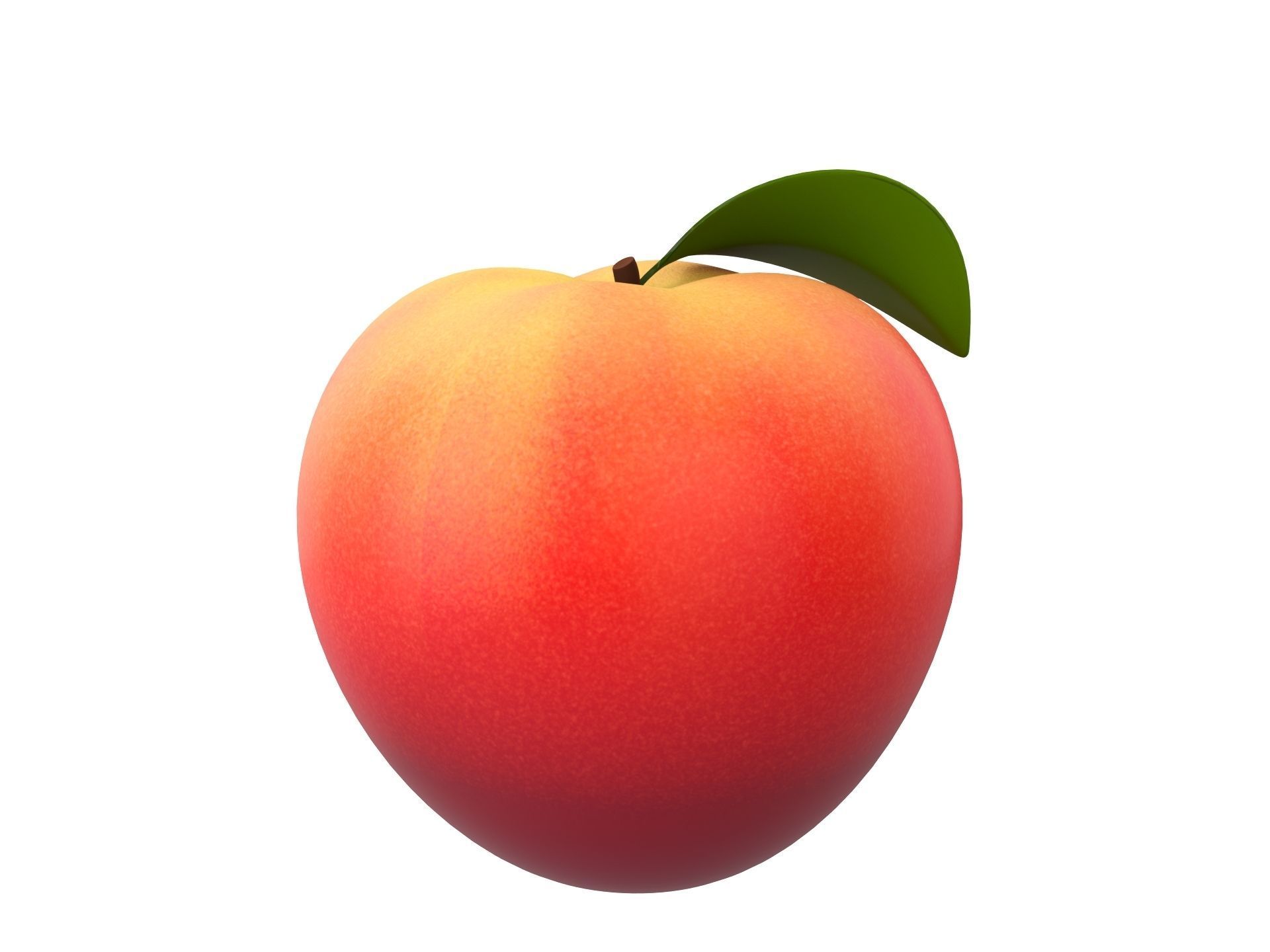 Peach Fruit Low-poly 3D model_3