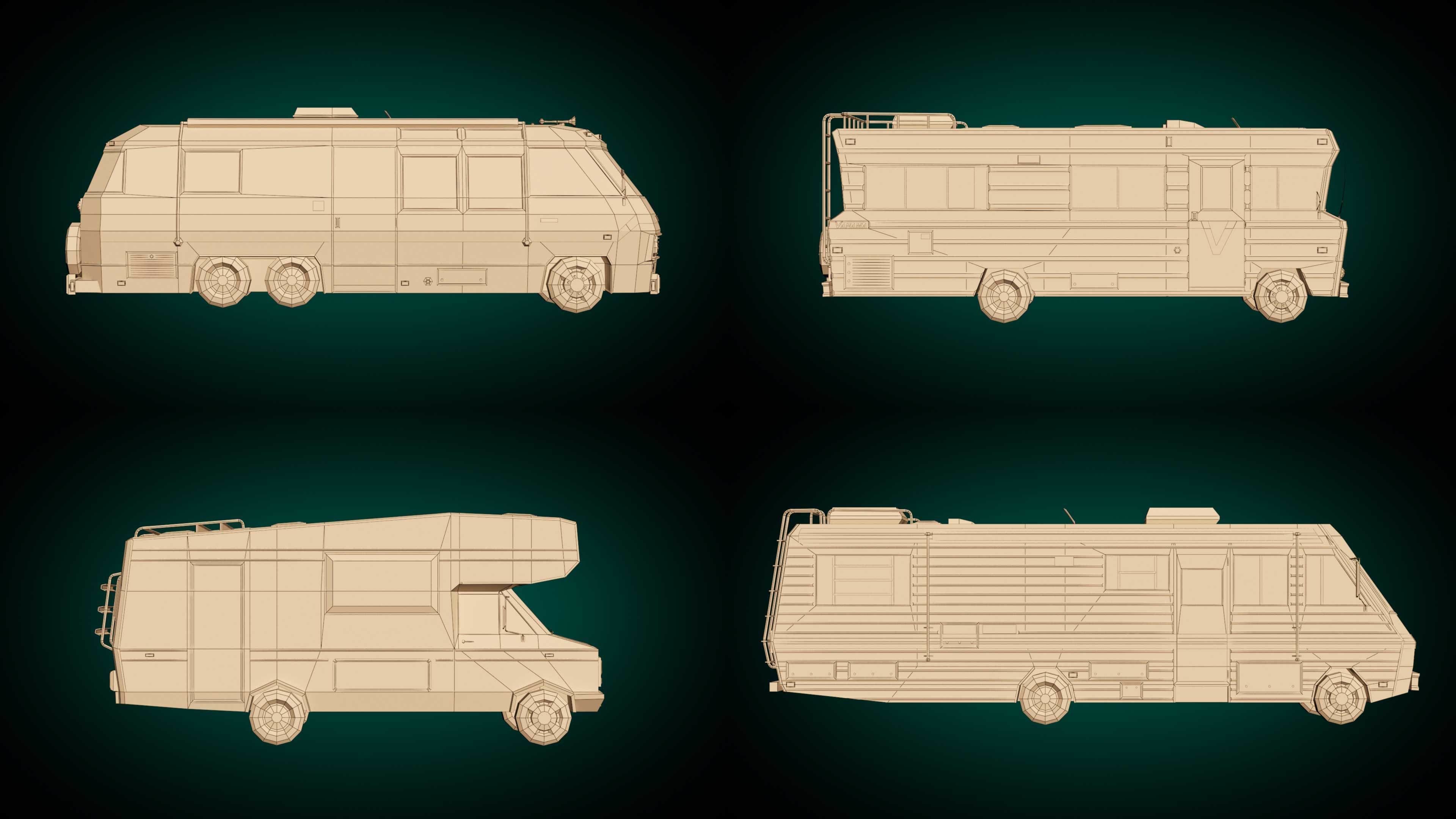 Low Poly Motorhome Pack 3D Model Collection_15