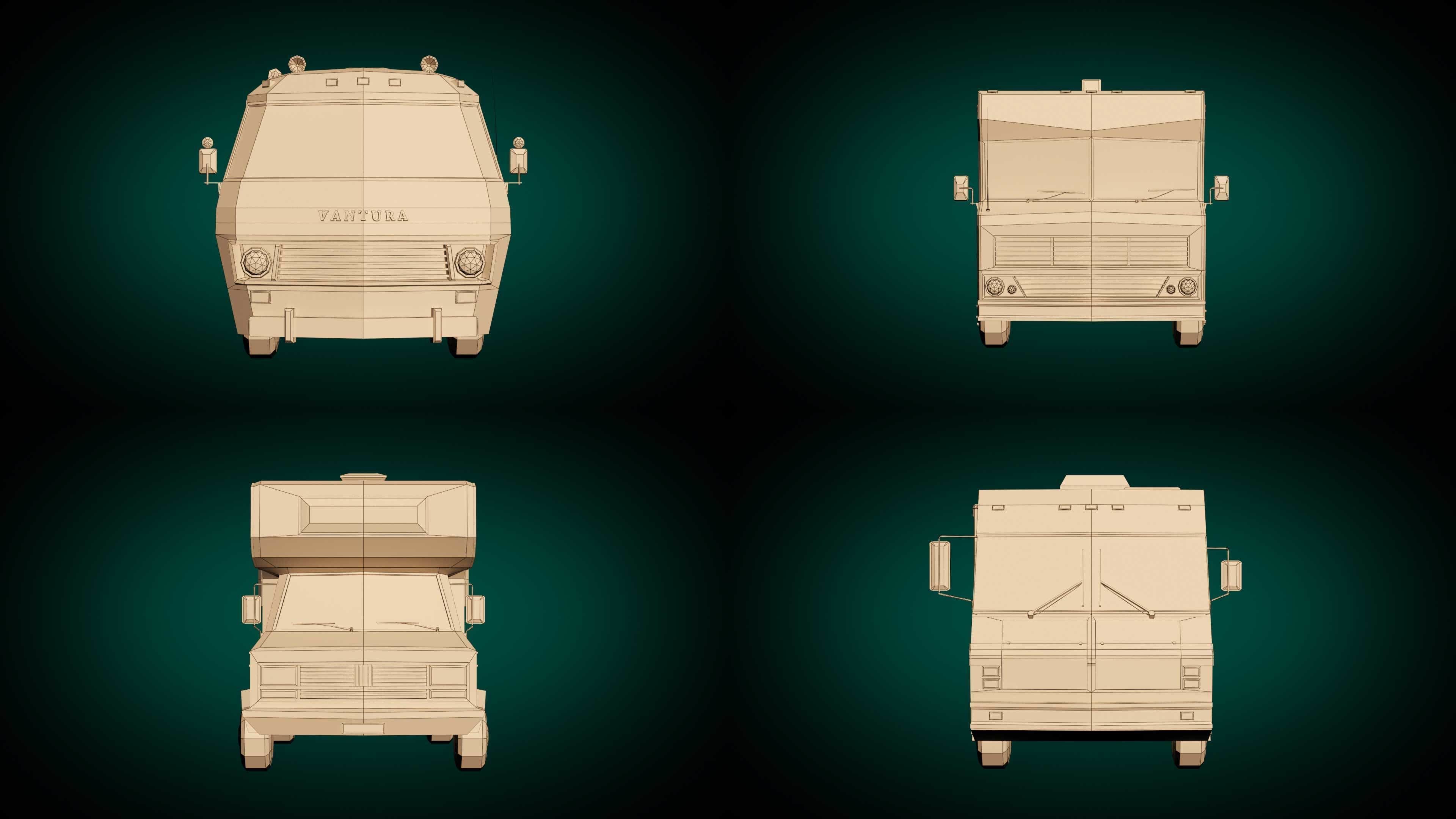 Low Poly Motorhome Pack 3D Model Collection_14