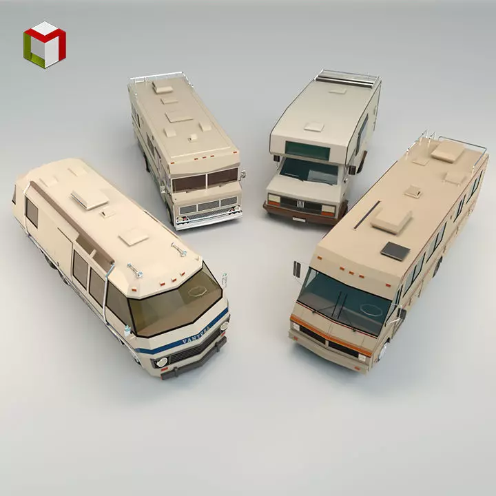 Low Poly Motorhome Pack 3D Model Collection_0