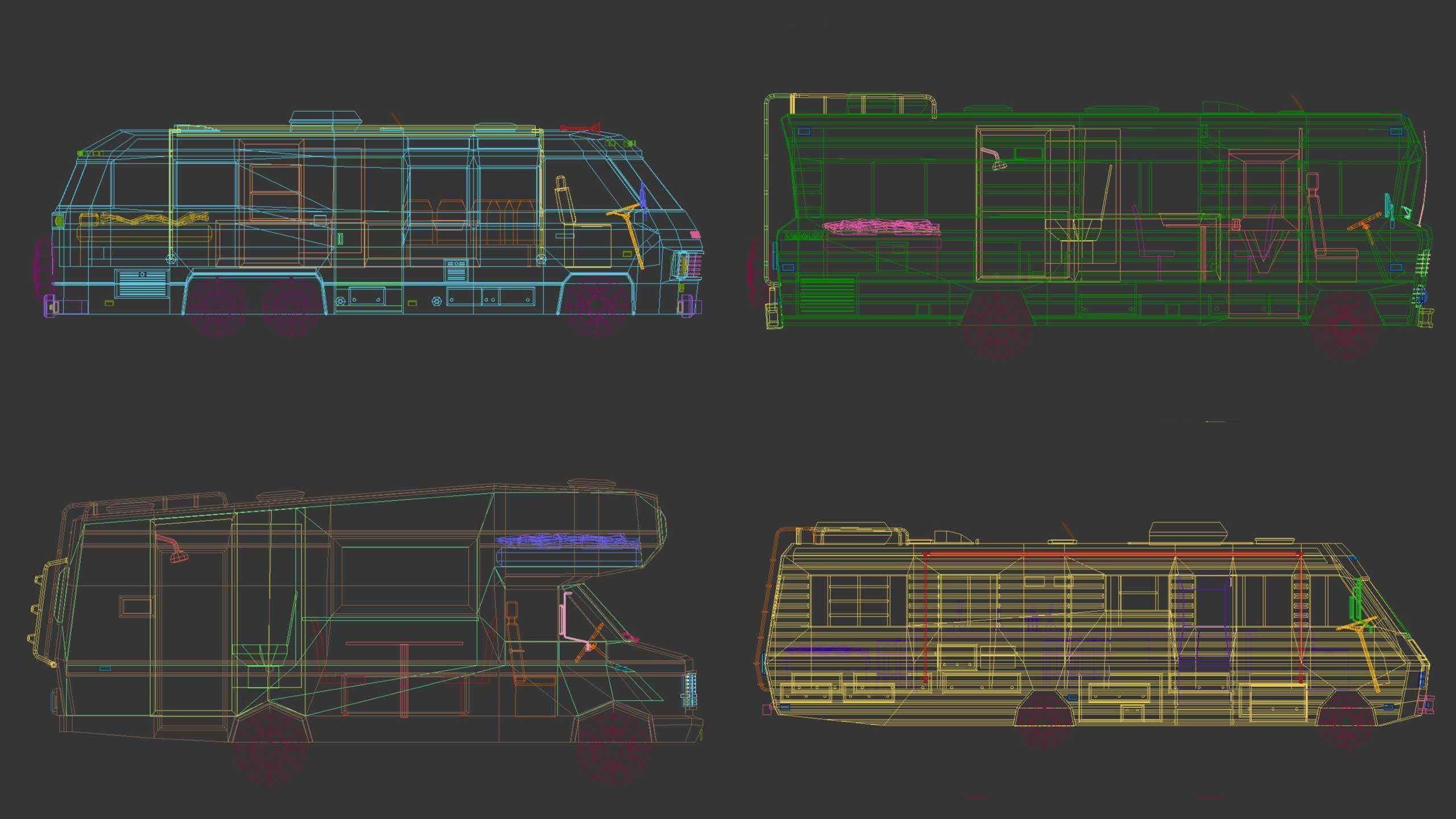 Low Poly Motorhome Pack 3D Model Collection_20