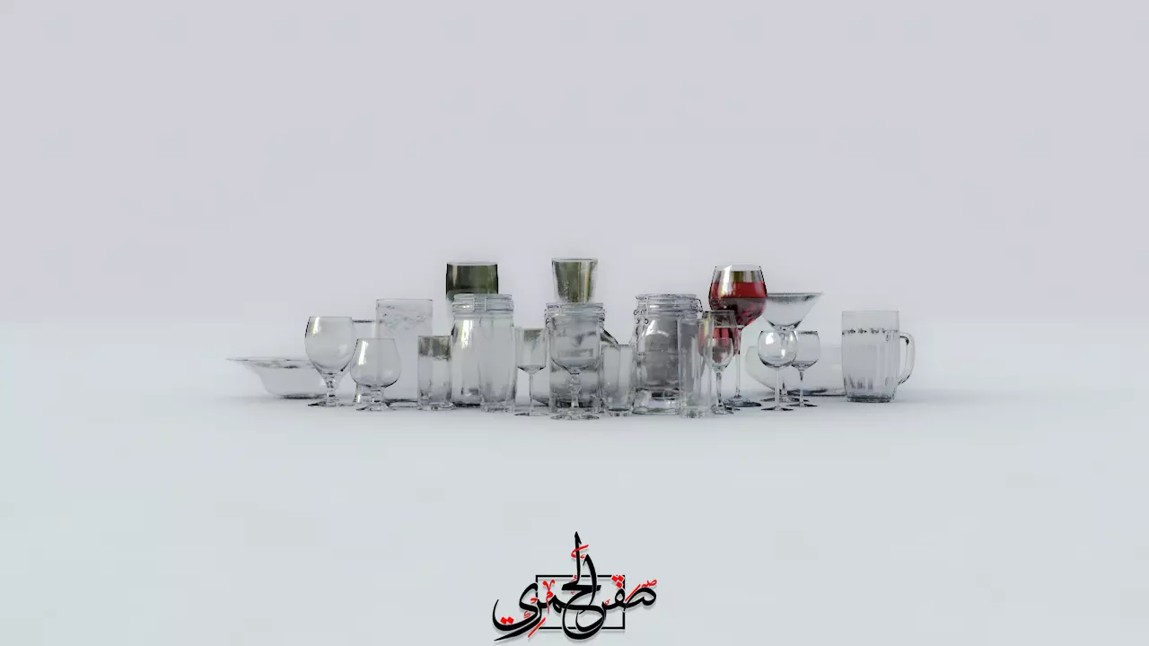 glass cup collection 3D model