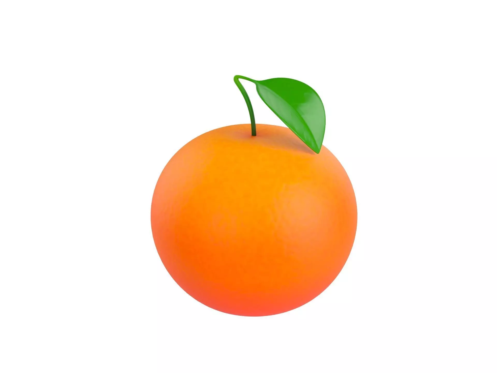 Orange with leaf Free low-poly 3D model