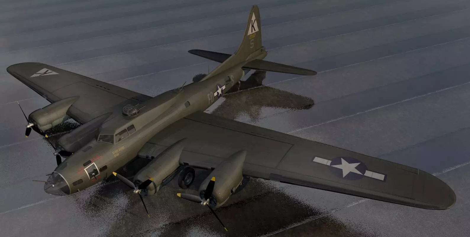 Boeing B-17F Fortress 3D model_0