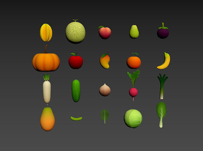 Cartoon Food Pack 5 Low-poly 3D model 2