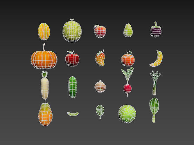 Cartoon Food Pack 5 Low-poly 3D model 3