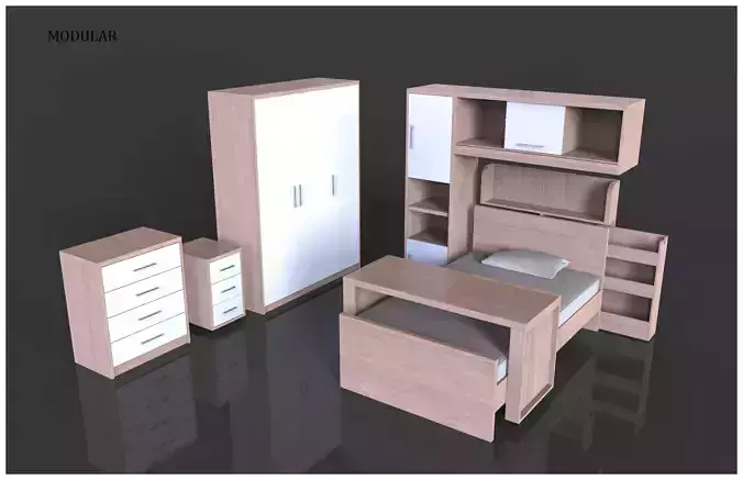 Interior Set bedroom with furniture