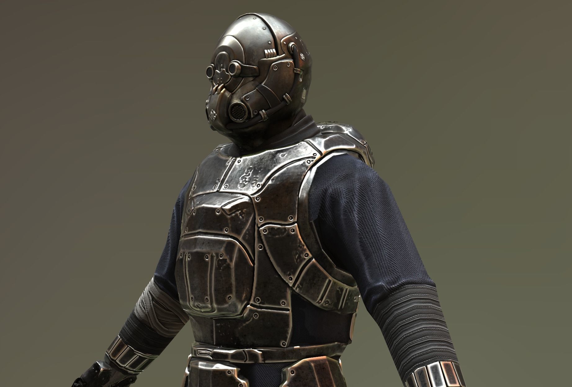 SCiFI Killer Animated Character Low-poly 3D model_7