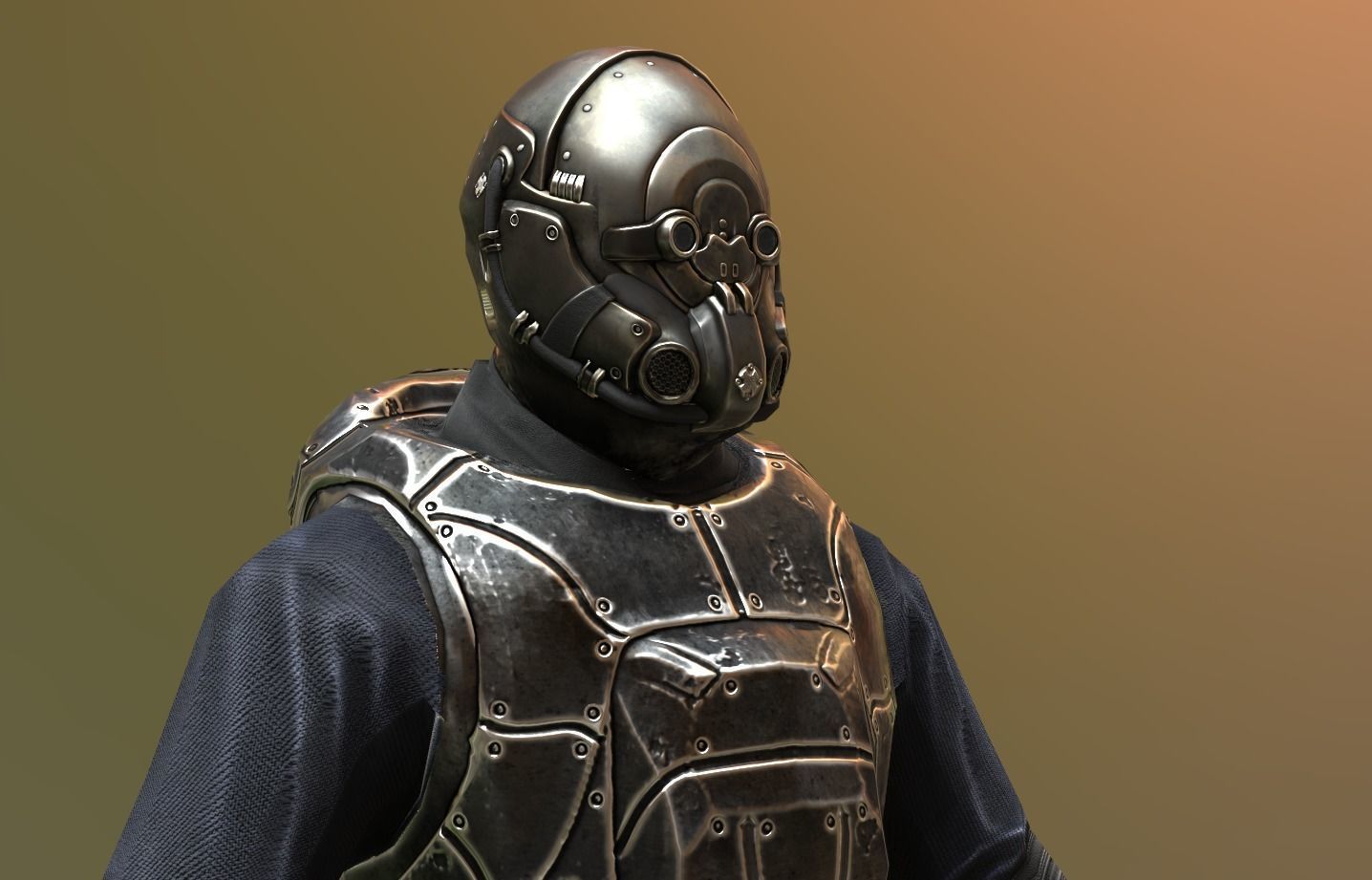 SCiFI Killer Animated Character Low-poly 3D model_8