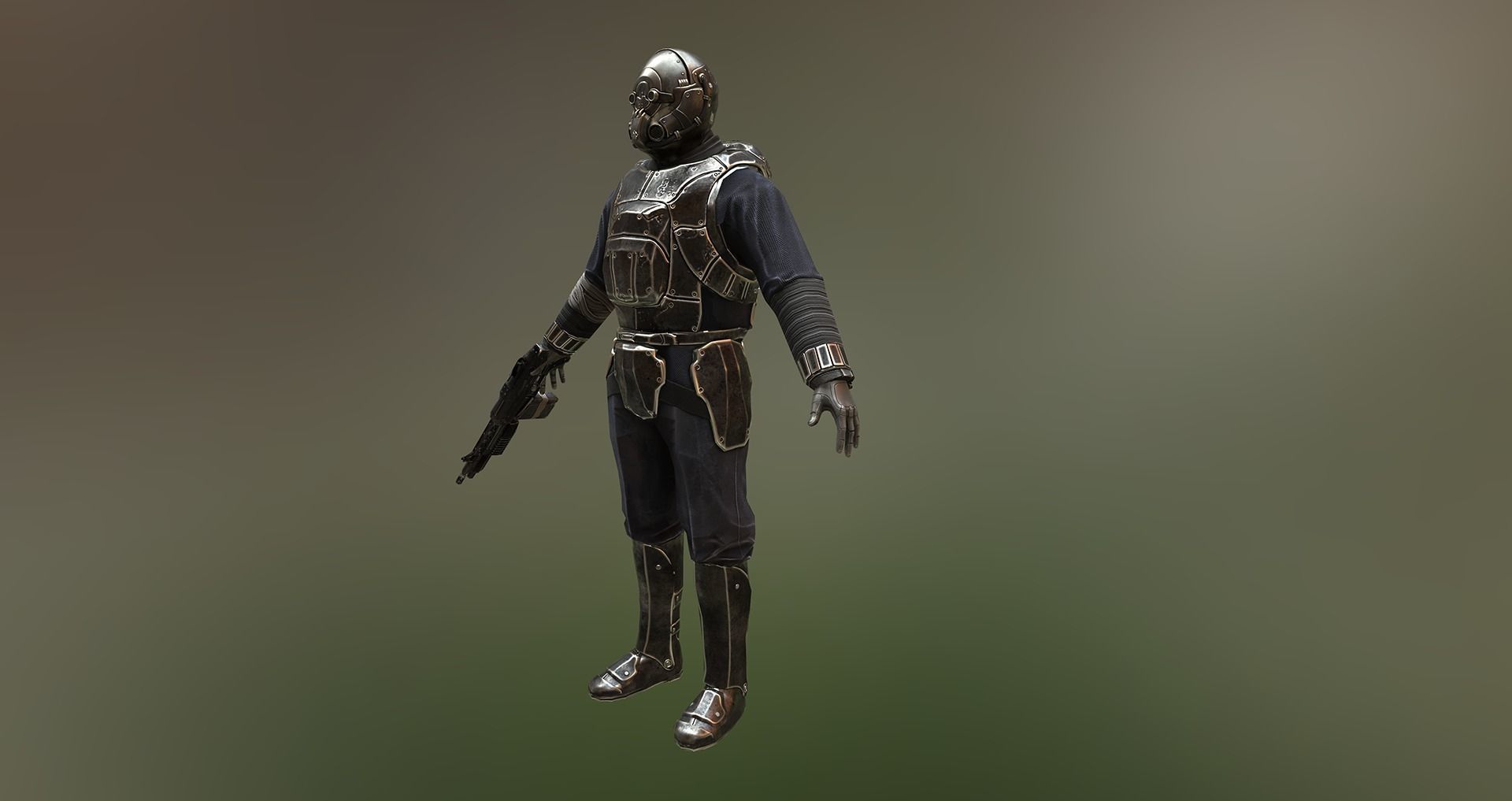 SCiFI Killer Animated Character Low-poly 3D model_6