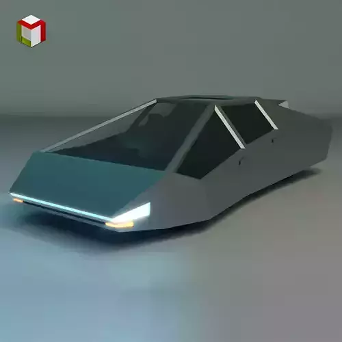 Low Poly Sci-Fi Car 03 Low-poly 3D model