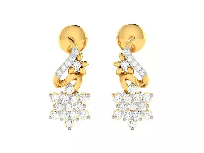 Women earrings 3dm render detail
