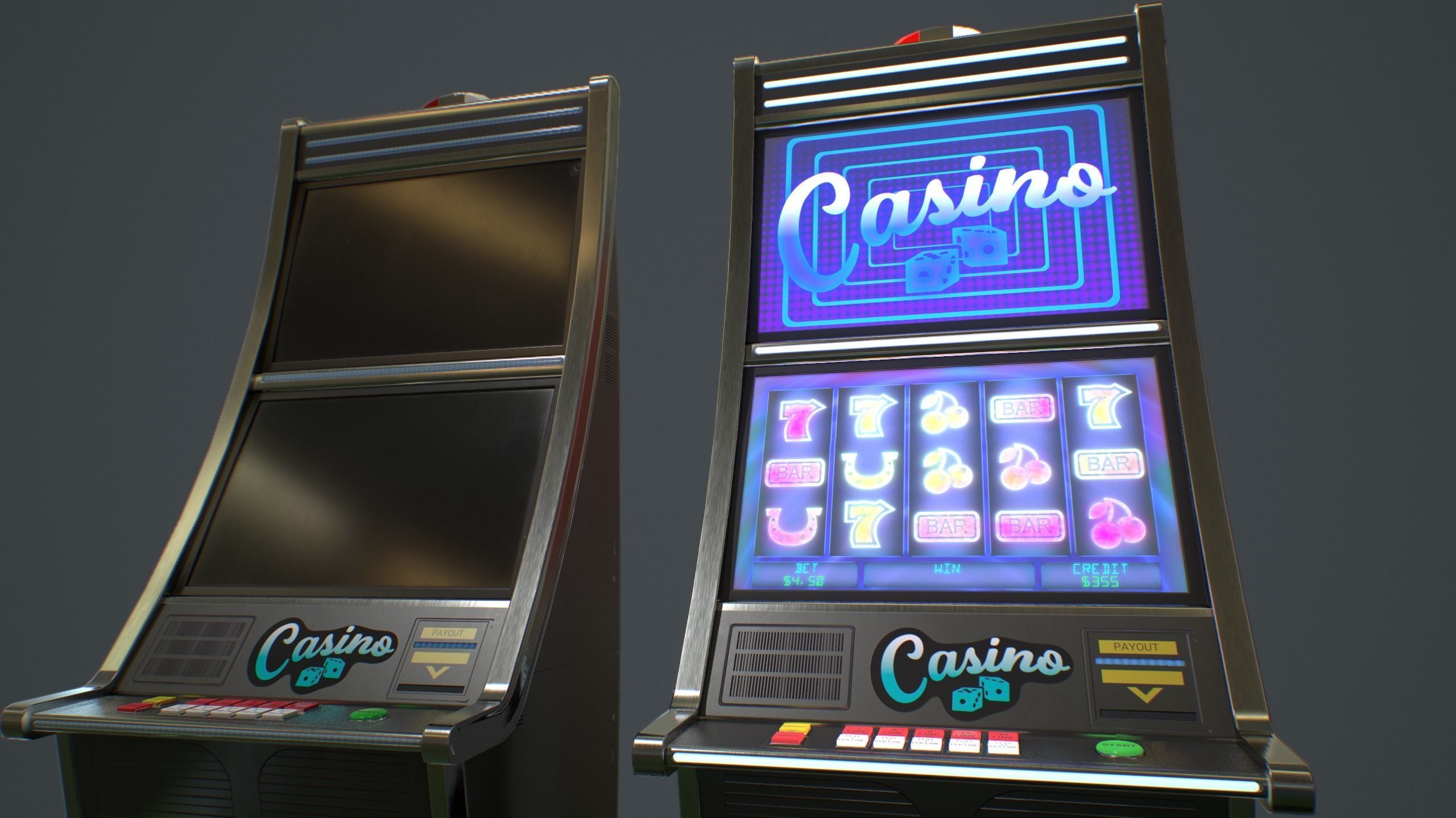Casino Slot Machine PBR Low-poly 3D model_5