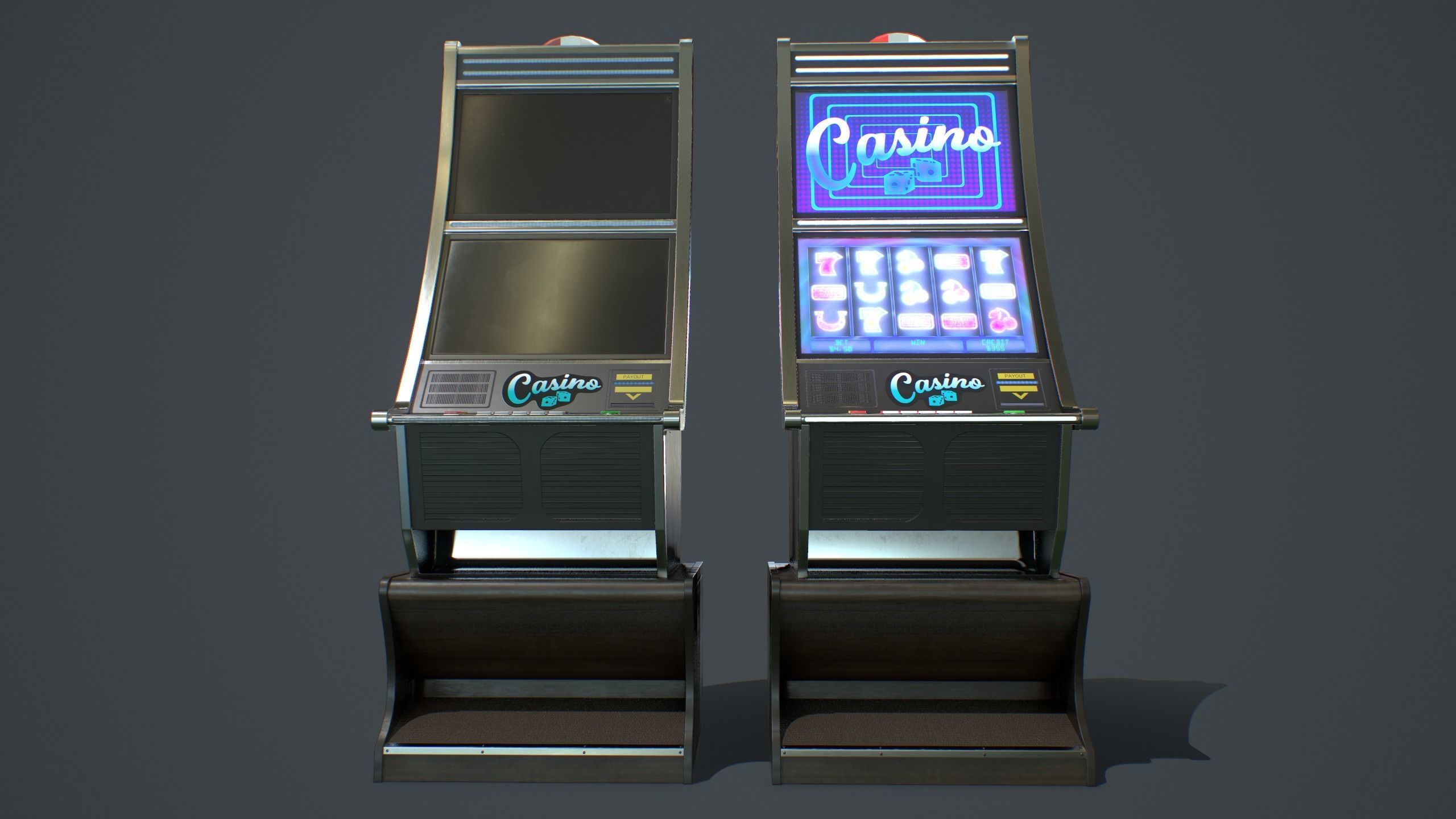 Casino Slot Machine PBR Low-poly 3D model_1