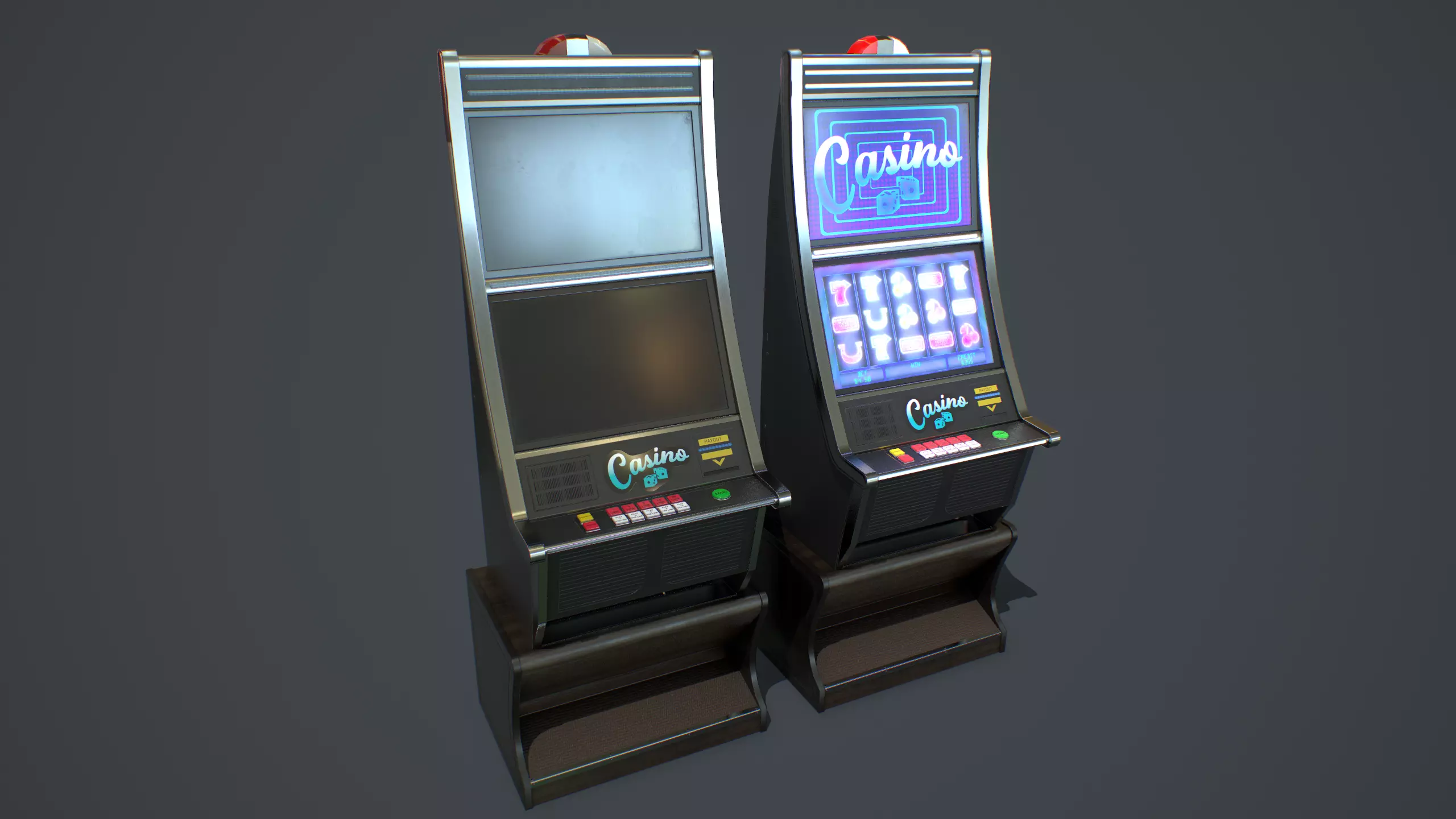 Casino Slot Machine PBR Low-poly 3D model_0