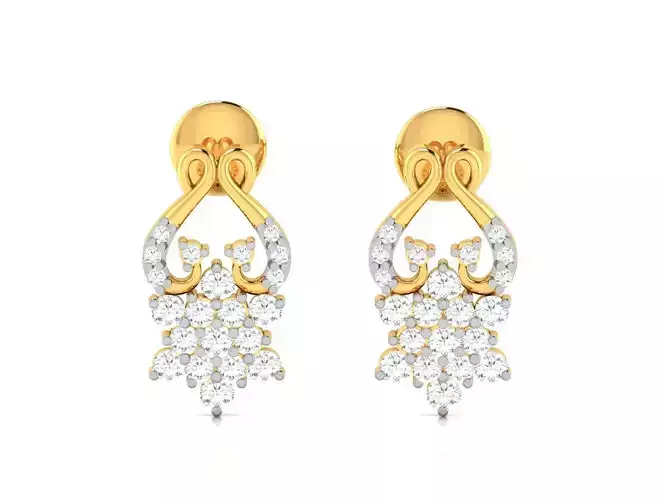 Women earrings 3dm render detail