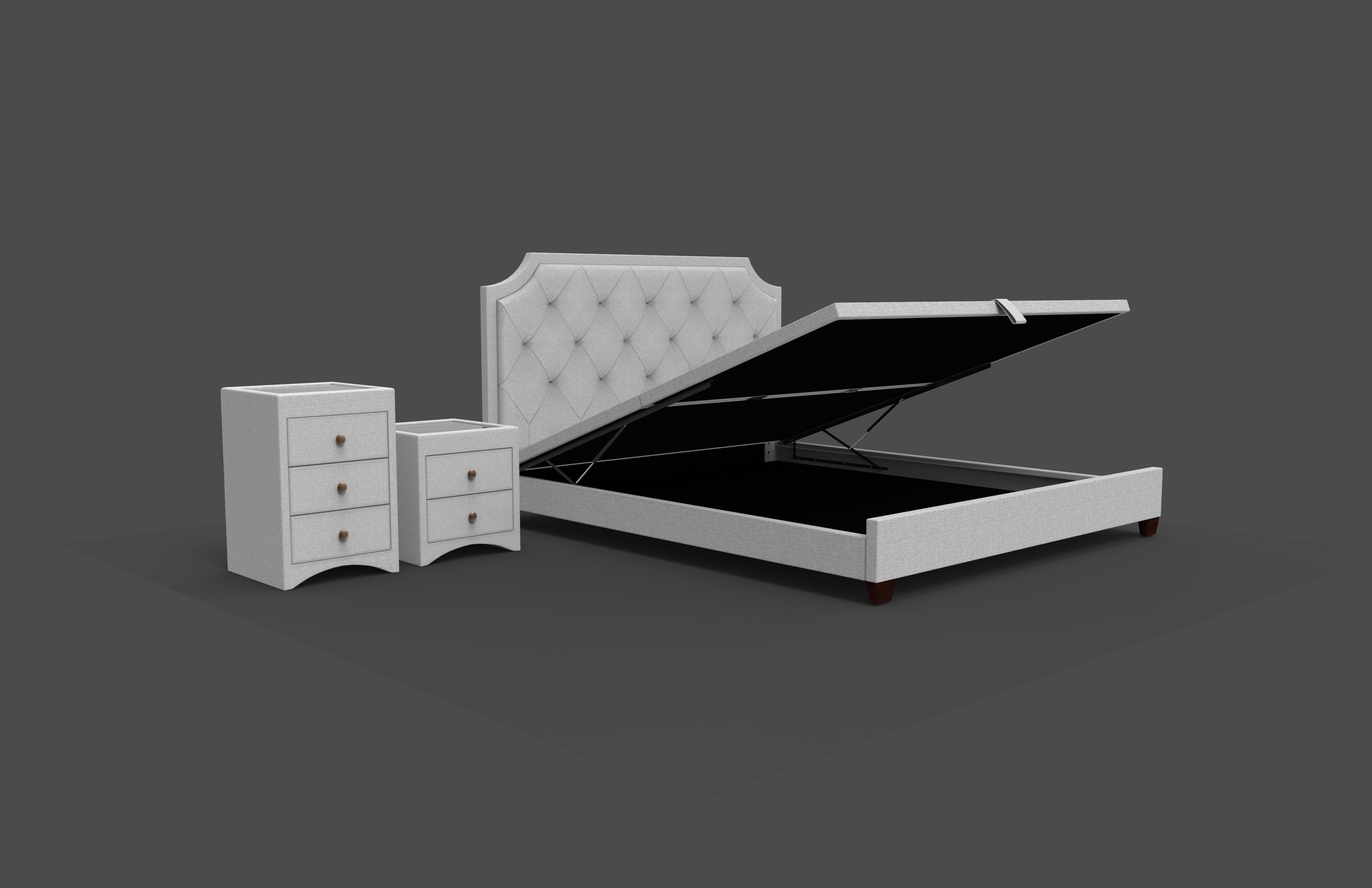 3D model Bed Hydraulic Storage VR / AR / lowpoly CGTrader