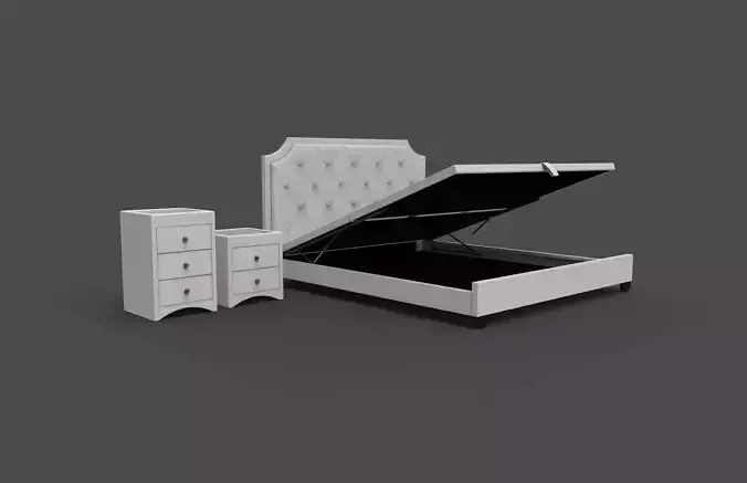 Bed Hydraulic Storage Low-poly 3D model