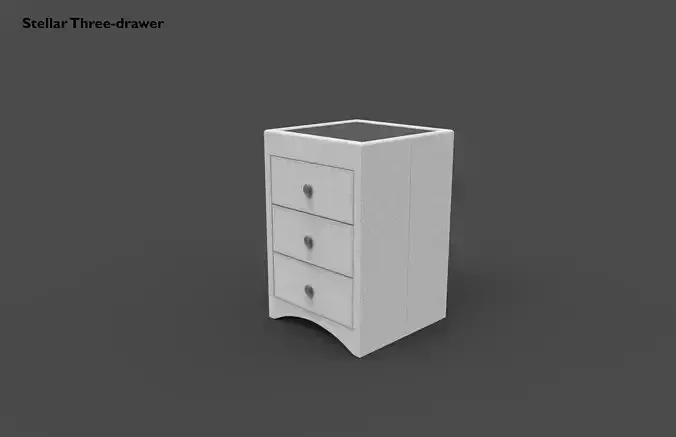 Drawer three Low-poly 3D model