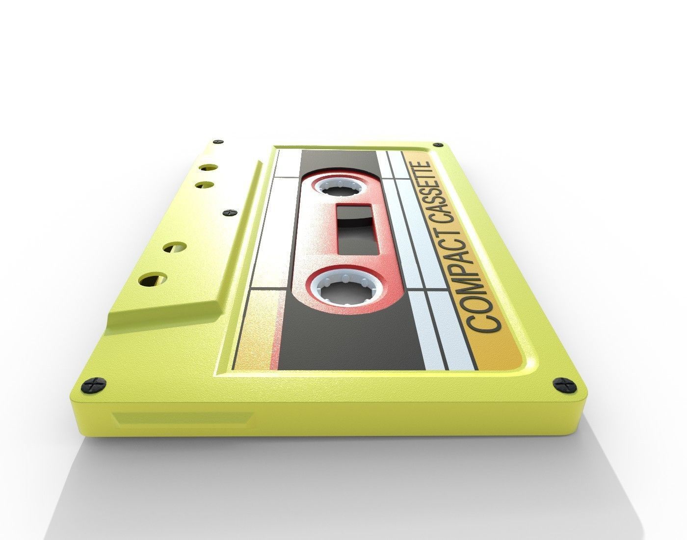 Analog Cassette Audio Tape Low-poly 3D model_4