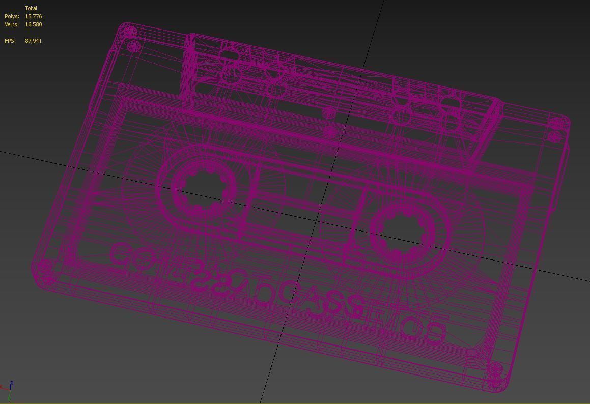 Analog Cassette Audio Tape Low-poly 3D model_9