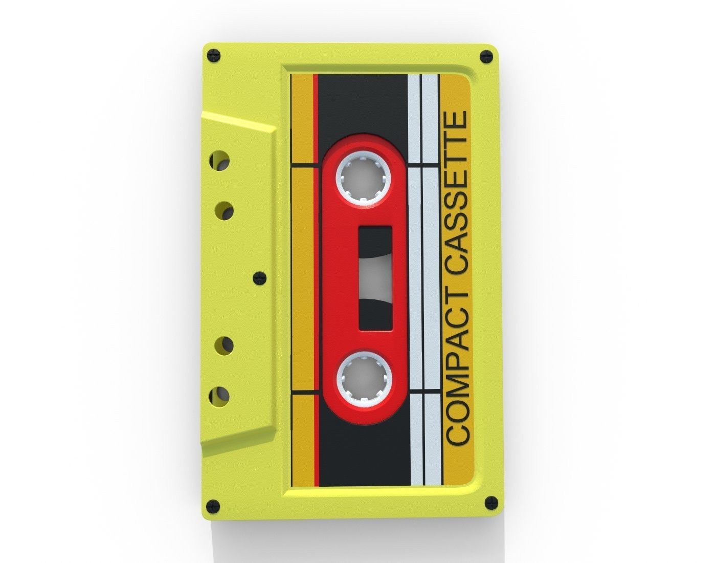 Analog Cassette Audio Tape Low-poly 3D model_5