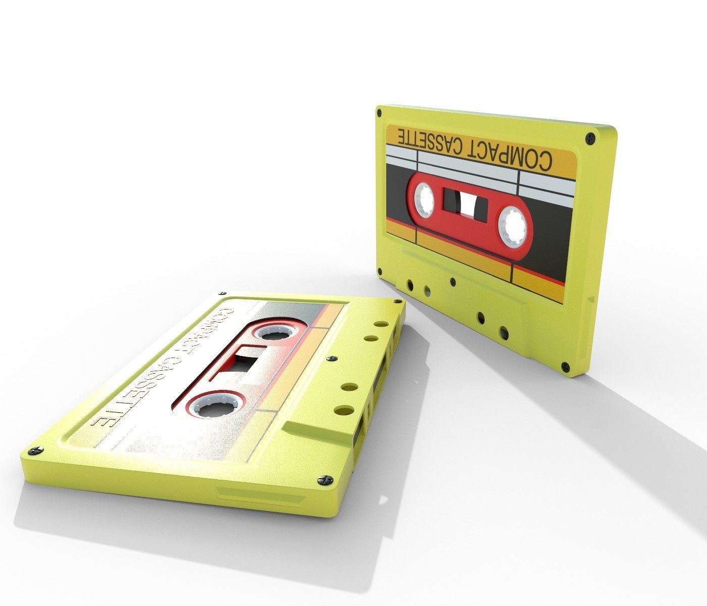 Analog Cassette Audio Tape Low-poly 3D model_3