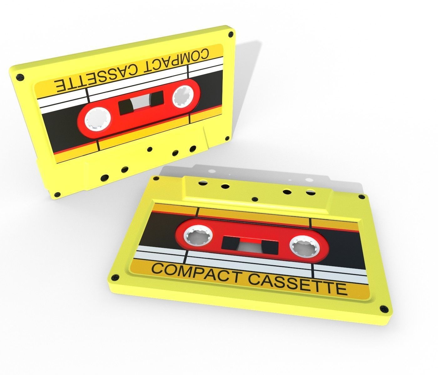 Analog Cassette Audio Tape Low-poly 3D model_1