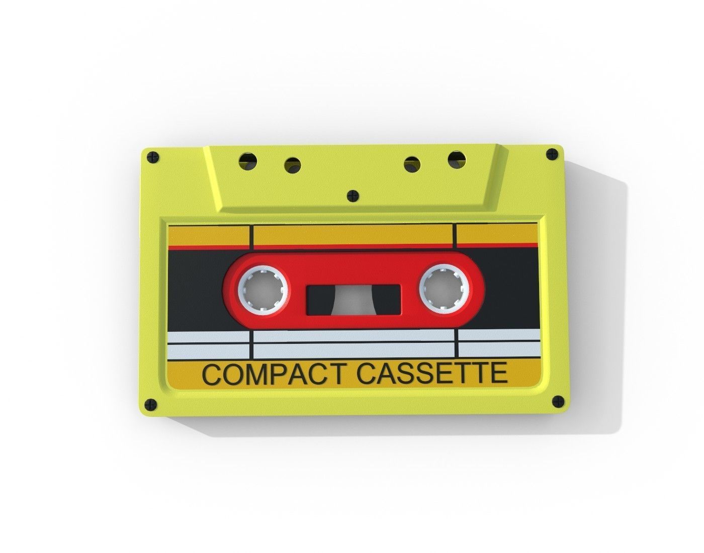 Analog Cassette Audio Tape Low-poly 3D model_2