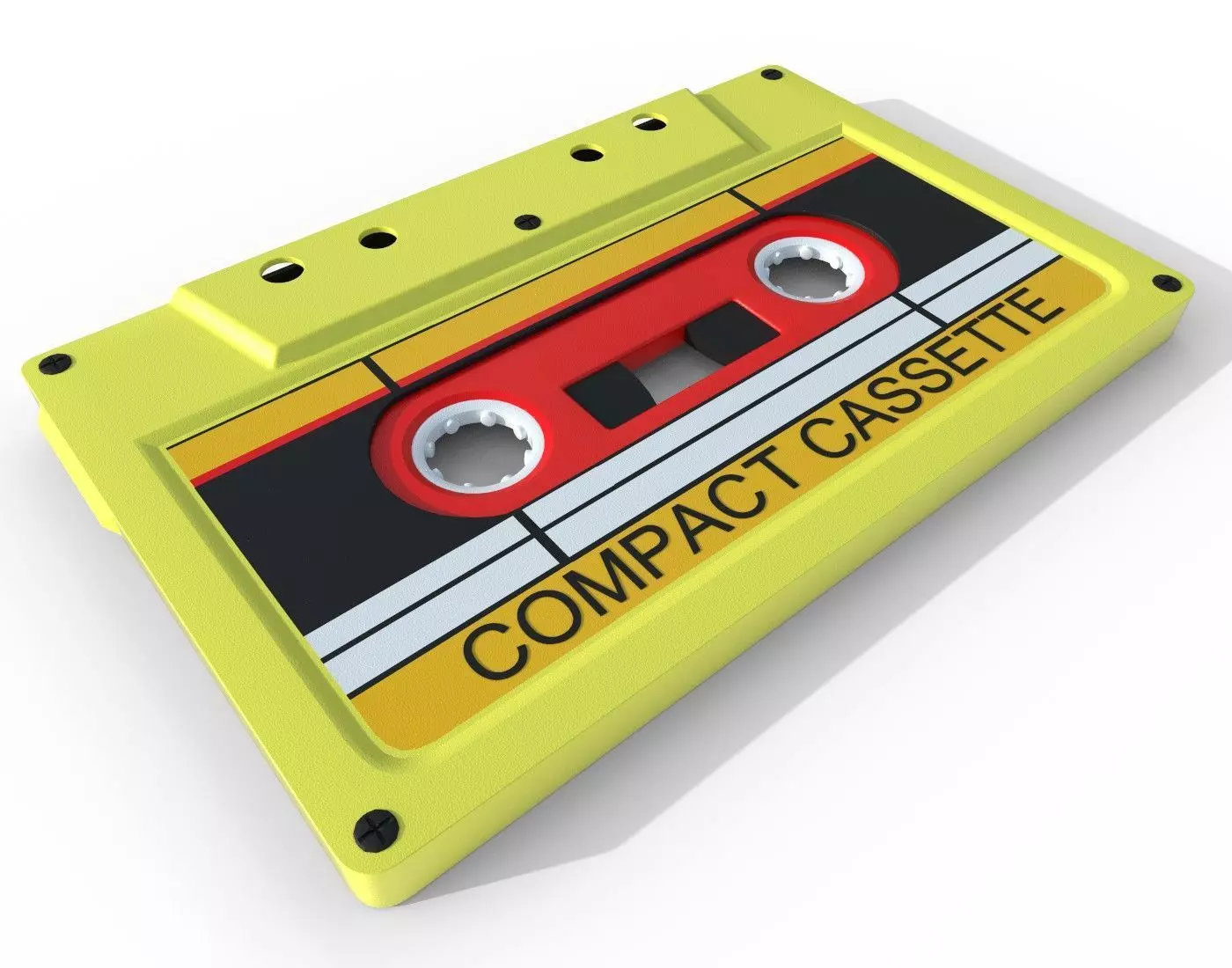 Analog Cassette Audio Tape Low-poly 3D model_0