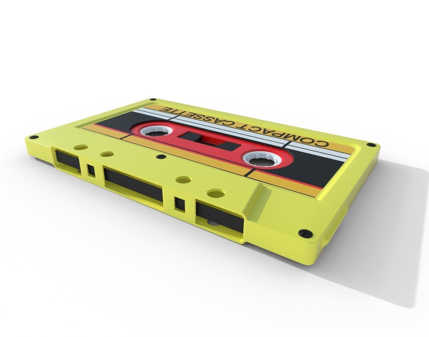 Analog Cassette Audio Tape Low-poly 3D model_7