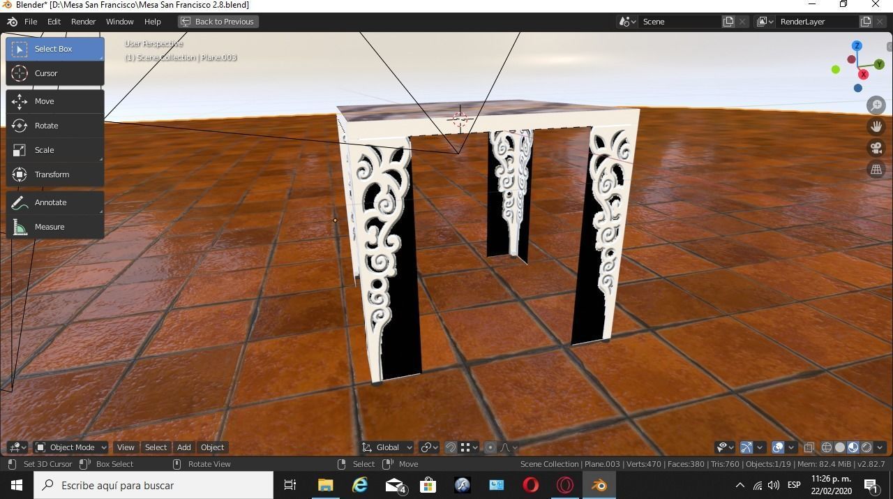 3mm metal laminated dining table DElGO Low-poly 3D model_10