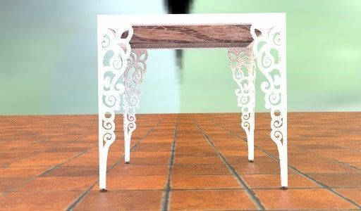 3mm metal laminated dining table DElGO Low-poly 3D model_3