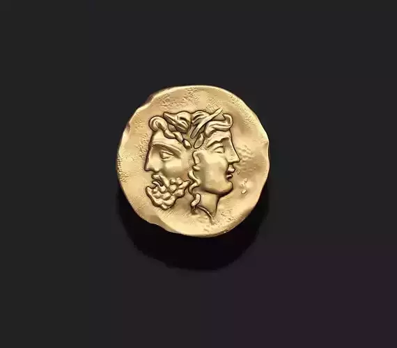old coin 3D print model