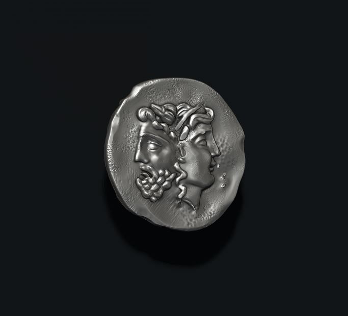old coin 3D print model_5