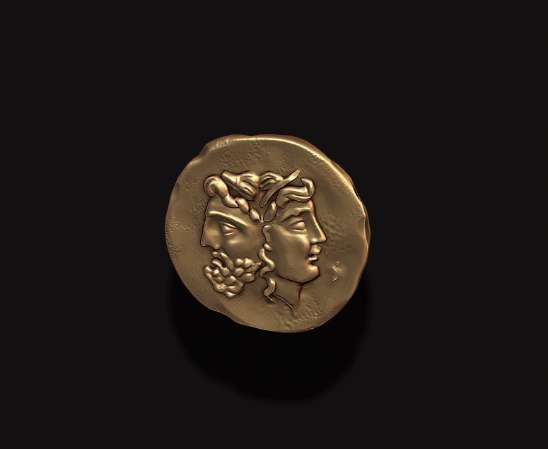 old coin 3D print model_6