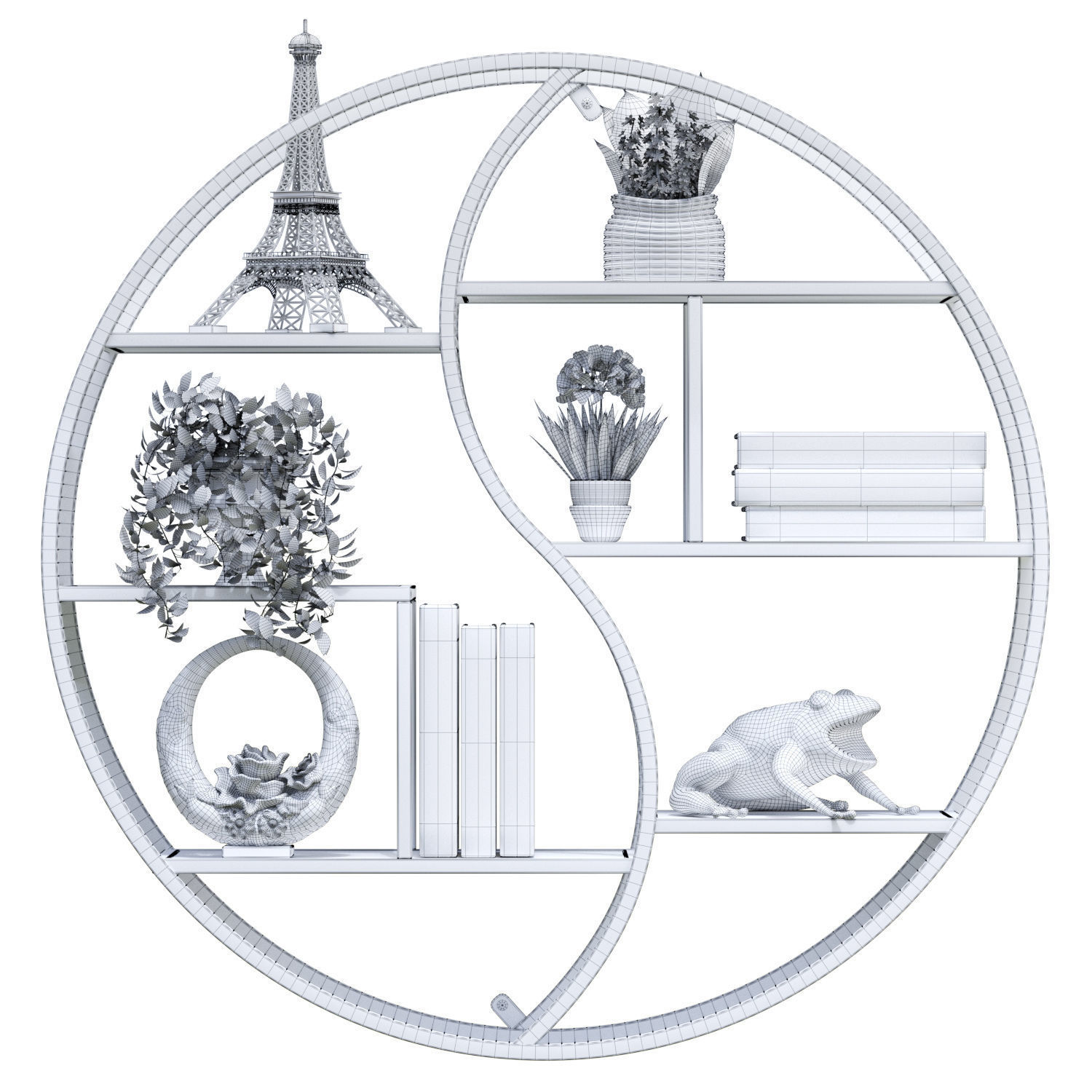 decorshelf octagon doorknob with roses 3D model_4