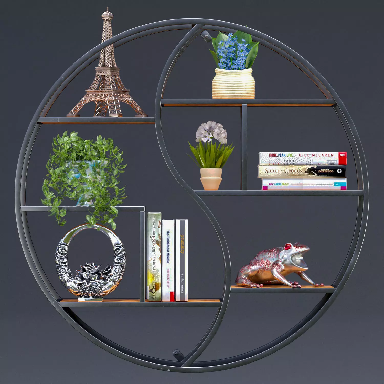 decorshelf octagon doorknob with roses 3D model_0