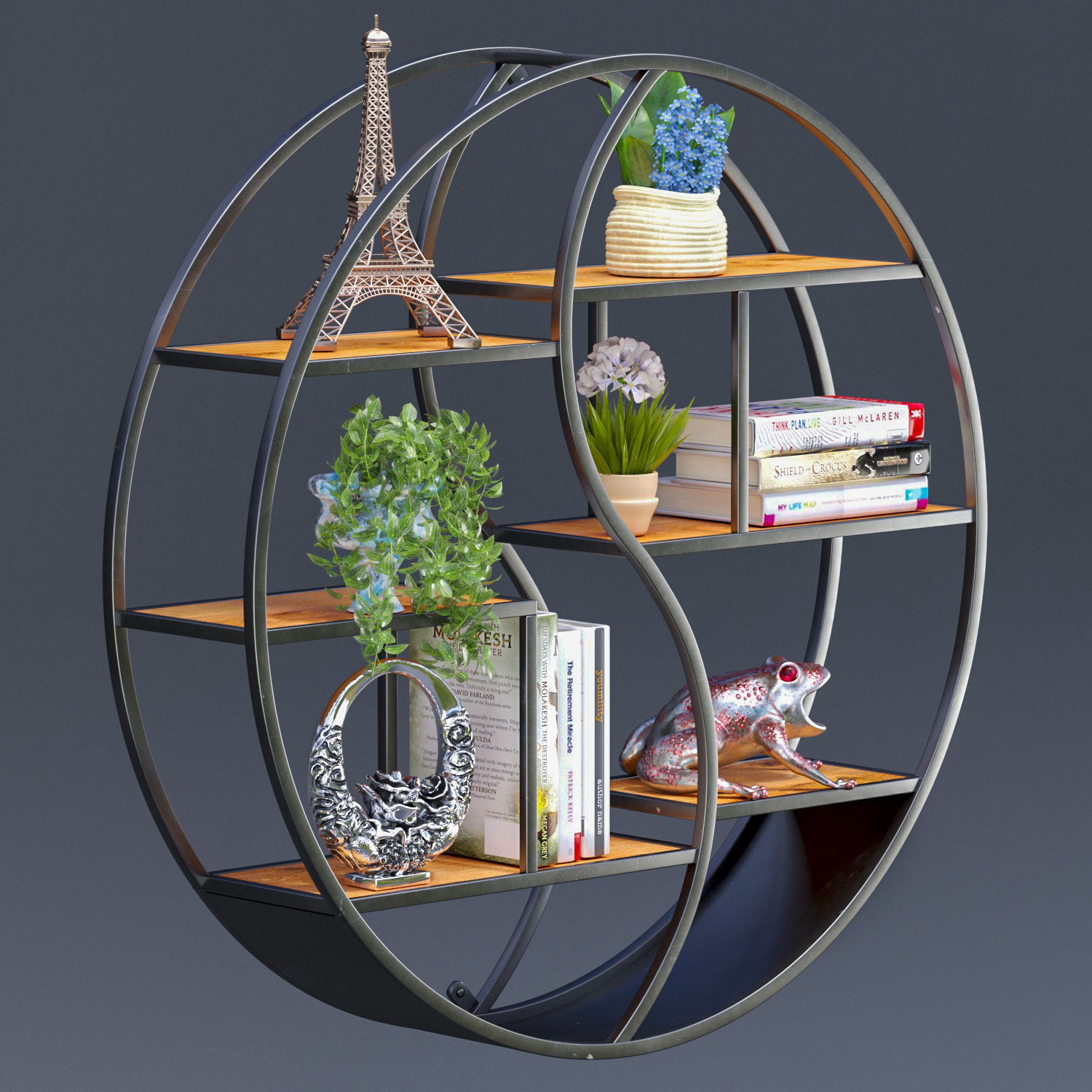 decorshelf octagon doorknob with roses 3D model_1