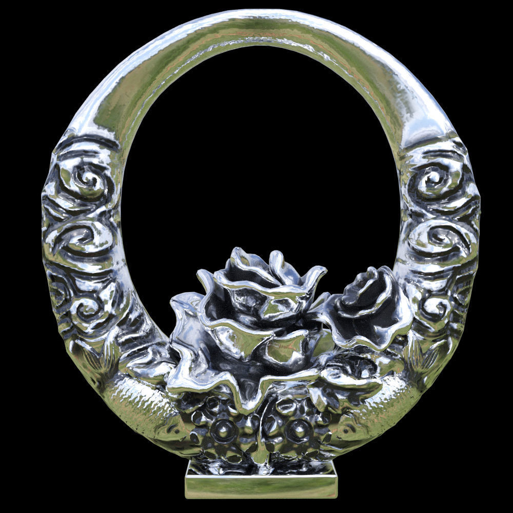 decorshelf octagon doorknob with roses 3D model_2