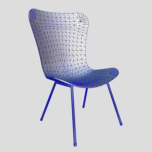 Chair 5 Low-poly 3D model 2
